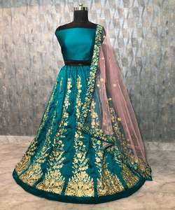 Tendance georgette soie broderie séquence travail lehenga choli avec dupatta mariée porter prix de gros vêtement ethnique - Product Image 2