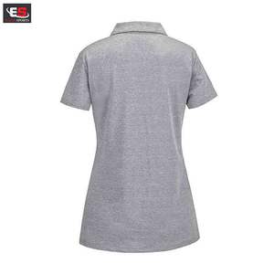 Polos de mezcla de algodón que absorben la humedad de talla grande para mujer, sólidos y brezos con decoración bordada para mayor comodidad - Product Image 4