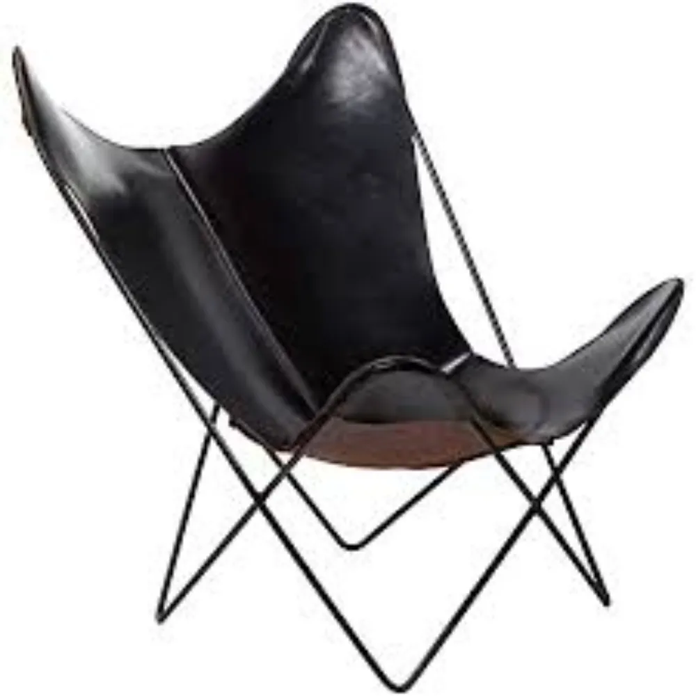 Camping Travel Fishing Genuine Leather Butterfly living room chairs Folding Chair Space Saving