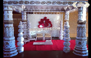 Conjunto de Mandap con Forma de Trompa de Elefante para Bodas Indias, Arco y Sillas de Fibra Nueva, Pilar de Mandap para Bodas con Forma Única de Trompa de Elefante, Nueva York - Product Image 6