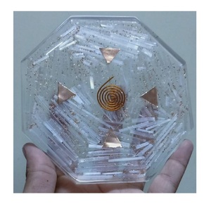 Vente en gros de sous-verres ronds en pierre naturelle AAMEENA Agate Pierre précieuse Cristal de sélénite Orgone avec gravure Bon prix Sous-verre - Product Image 1