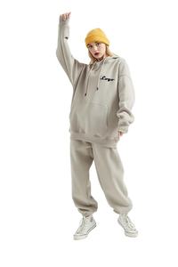 Felpa di cotone over size <span class=keywords><strong>tuta</strong></span> <span class=keywords><strong>canguro</strong></span> tascabile con cappuccio <span class=keywords><strong>tuta</strong></span> per uomo donna logo personalizzato <span class=keywords><strong>tuta</strong></span> - Product Image 3