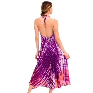 Backless fashion women long casual <strong>dress</strong> tie dye V-neck <strong>string</strong> beach <strong>dresses</strong> - Product Image 6