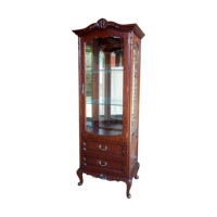 Meuble classique pour salon, vitrine avec 1 porte en verre - Meubles en acajou d'Indonésie