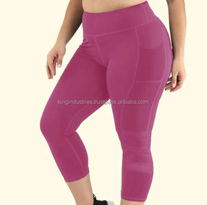 De tela 92% Nylon / 8% Spandex Yoga negro rendimiento Scrunch culata Legging para las mujeres - Product Image 2