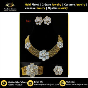 Nigérian Américain Diamant Bracelet Collier Ensemble Élégant Bijoux Africains pour Mariages Fêtes Fiançailles Anniversaires Cadeau - Product Image 3