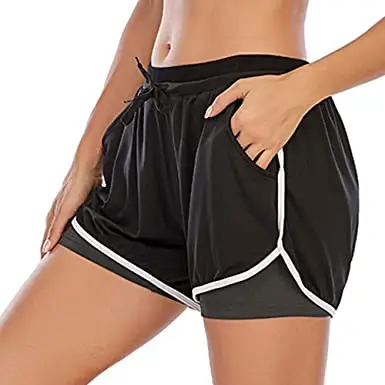 Pantalones cortos deportivos para mujer, shorts holgados de secado rápido para correr, fitness, antideslumbrantes, de cintura alta, para baile y yoga