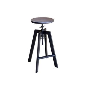 Best-seller Siège en bois massif Pieds en fer Hauteur réglable Tabouret de bar pivotant Design contemporain pour dîner pour Pub & Club - Product Image 3