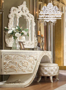 Ensemble de meubles de chambre roi et Queen, artisanaux, de luxe, blanc, sculpté, Vintage, luxueux - Product Image 6