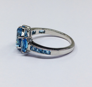 Anillos de piedras preciosas de Topacio Azul, Plata de Ley 925, chapado en oro, venta al por mayor, hecho a mano, barato, bajo pedido mínimo, moda única - Product Image 3