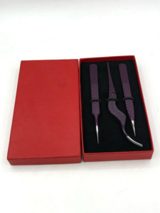 Haute qualité Pro droite vin poudre revêtement mince droite en acier inoxydable applicateur Extension de cils pince à épiler outils de beauté - Product Image 6