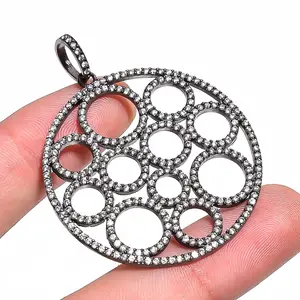 925 Sterling Silver Women's <b>Fine</b> Jewelry Custom Micro Pave Birth Gemstone <b>Pendant</b> White Zircon Designer Fashion <b>Pendants</b> <b>Charms</b> - Product Image 1