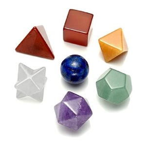 Venta al por mayor de alta calidad de hadas pulidas siete Chakras piedras preciosas geométricas Jade ágata patrón curativo cristal Feng Shui hogar - Product Image 1