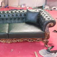 Sofá Chesterfield de Tela de Lujo con Estructura de Madera Maciza, Sofá Cama de Estilo Europeo Moderno para Sala de Estar, Muebles para el Hogar con Tapizado