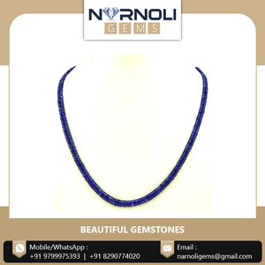 Collier double rang de perles de saphir de qualité supérieure, fabricant indien, bijoux en pierres précieuses naturelles, fournisseur en gros, achetez maintenant - Product Image 6