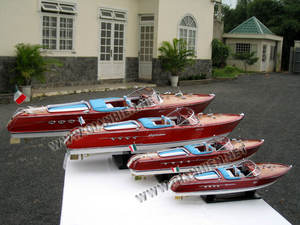 RIVAAQUARAMA Conjunto de 4 modelo de madera de barco _ artesanía de madera barco modelo de alta calidad hecho en VIETNAM entrega rápida - Product Image 3