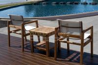 Silla Catalina Ocean Silla De Luna para exteriores de buena calidad de Indonesia para Parque, sala de estar, hotel y comedor de madera