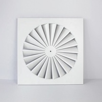 Diffuseur d'air de plafond en acier galvanisé à 22 lames carrées à angle fixe, grille d'aération au design moderne, boîtier de plafond à visser