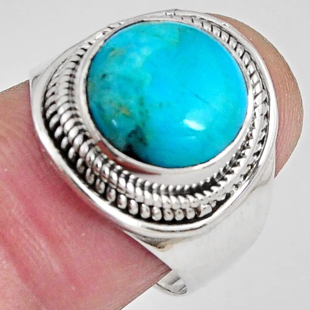 Trendy Design Natural Turquoise 925 Sterling Silver Gemstone Handmade Ring jewelry Wholesale Factory Price