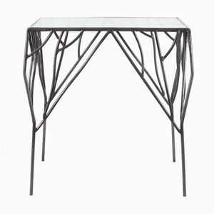 <b>Square</b> Accent Glass Metal Side <b>Table</b> Room Modern Round Made in India Top All Office Home Room Restaurant Super Market 2024 Best - Product Image 1