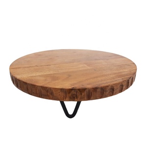 Plateau à gâteau en bois manga, plateau de service à plusieurs niveaux, couleur blanche et naturelle, Style classique, plateau rustique, meilleure vente - Product Image 4