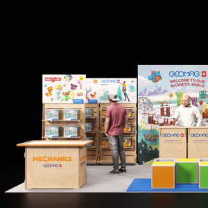 ESPOSIT promozione ad incastro tavolo da esposizione in legno colore 113x60x68 cm personalizzato per Stand espositivo (modello SHE-048-001) - Product Image 5