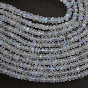 Pierre de lune arc-en-ciel naturelle rondelles à facettes cristal blanc pierres de guérison brin pour la fabrication de bijoux perles - Product Image 3