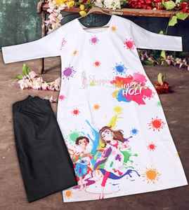 Kurti para el Festival de Holi, Superventas, el Mejor Diseño, Ropa Femenina de Rayón y Algodón, Ropa India Estampada, Kurta/Kurti de India y Pakistán - Product Image 5