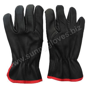 Gants de travail, en cuir de vache, résistants à l'eau, noirs, excellente qualité, pour conducteur, 2021 - Product Image 2