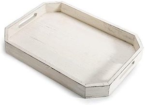 Plateau en bois manga antique, avec poignées en métal - Product Image 3
