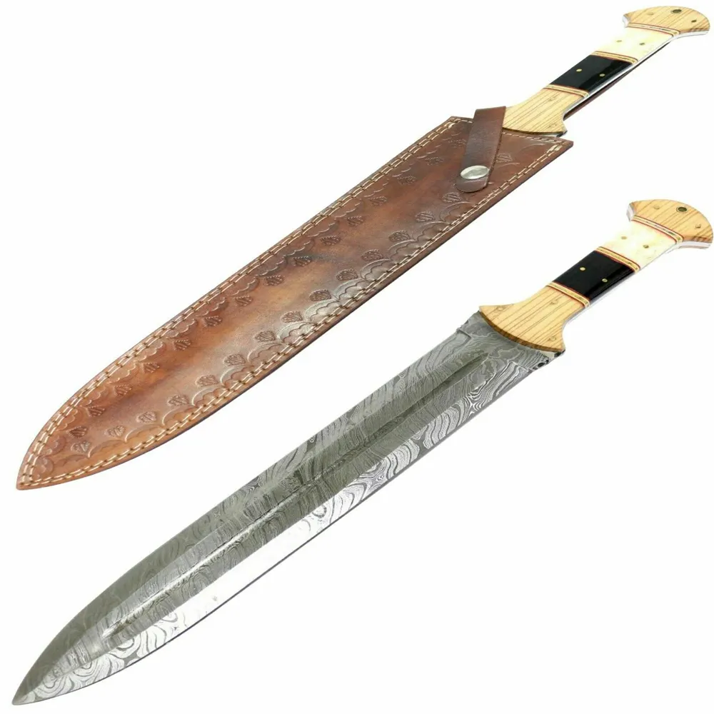 Sada — épée à lame fixe faite à la main, faite à la main, en acier au carbone, damas, bon marché