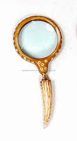 Designer Handheld Brass & Bone Magnifier with 3-4 Inch Lens Options