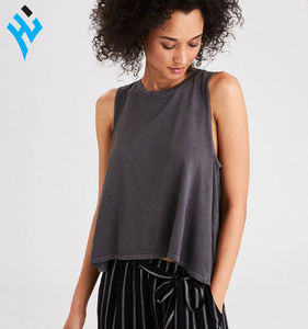 Nueva llegada logotipo personalizado liso señoras entrenamiento Fitness 100% algodón casual camiseta sin mangas para las mujeres - Product Image 2
