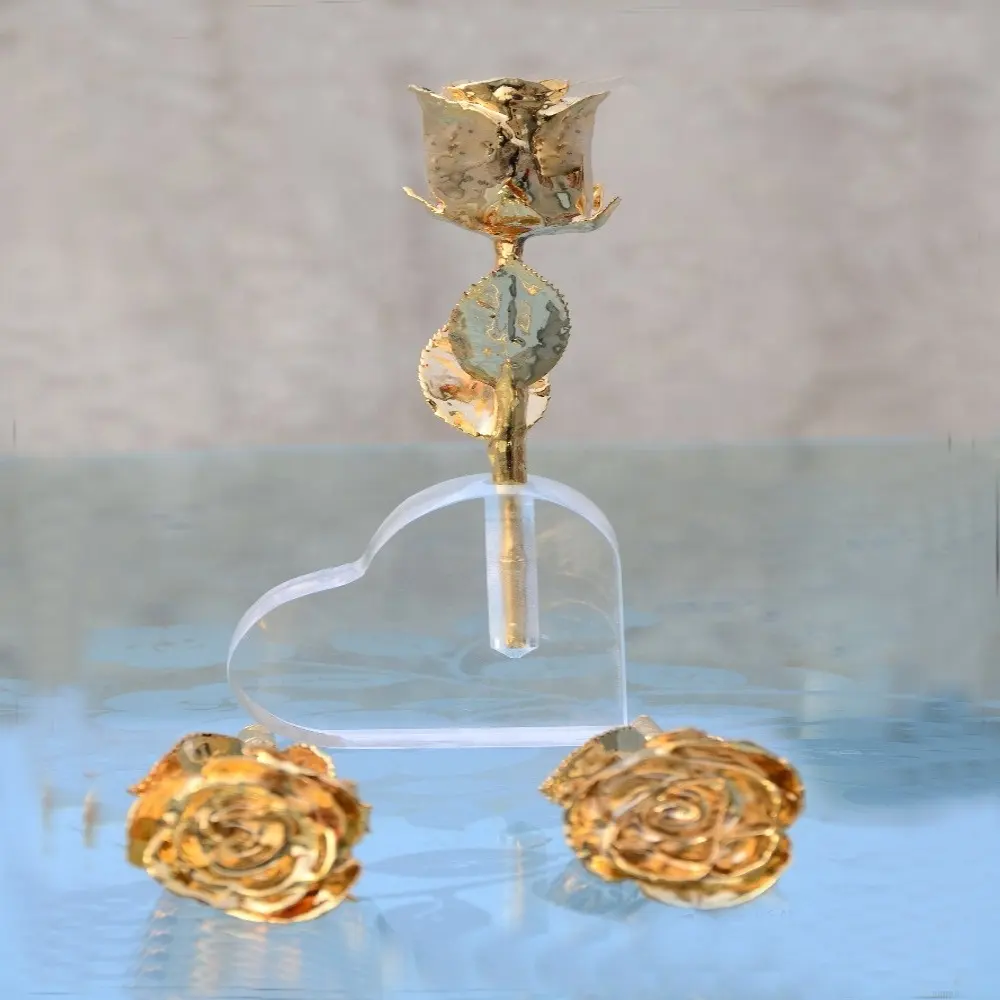 Hot Gift 24K Gold Dipped Rose Preserved Flower for Wedding