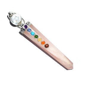 Obélisque en quartz rose, baguettes de guérison des chakras avec boule de cristal, style artisanal indien, vente fournisseur - Product Image 1