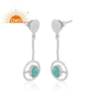 Nouveau femmes 925 argent Post boucles d'oreilles Arizona Turquoise pierres précieuses boucles d'oreilles fournisseur de bijoux Collection délicate - Product Image 2