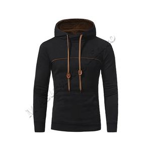 เสื้อฮู้ดขนแกะสีดำและสีเทาลายพราง,มีซิปแบบเฉพาะพร้อมกระเป๋าจิงโจ้ - Product Image 5