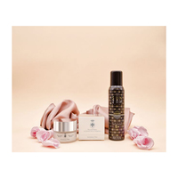 Nébuliseur autobronzant, Gommage visage, Rouge à lèvres, Coffret, Bio, Doré, Luxe, Fabriqué en Italie, Hommes Femmes, Palazzo Rosa Le Stanze Della