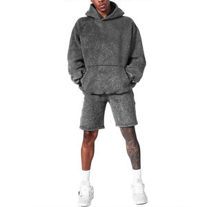 2025 ropa deportiva de verano personalizada para hombres Sudadera con capucha de algodón transpirable Trajes de chándal de manga corta Conjunto de pantalones cortos dobles de calidad premium Invierno - Product Image 5