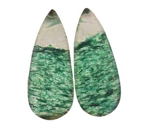 Lot de pierres précieuses Aventurine naturelles, 2 pièces, Cabochon Bio Aventurine, vrac, pour boucles d'oreilles - Product Image 1