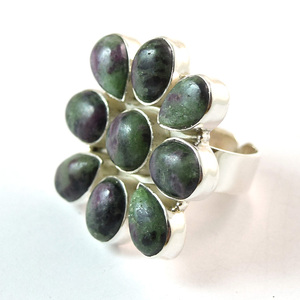 925 sterling <b>silver</b> ruby zoisite oxidized finish gemstone <b>rings</b> for women handmade jewellery <b>eternity</b> vermeil <b>rings</b> - Product Image 1