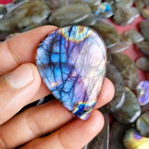 Cabochons de pierres précieuses naturelles en labradorite brute, pierres brutes pour la fabrication de bijoux, 20-40mm, 6-10g - Product Image 3