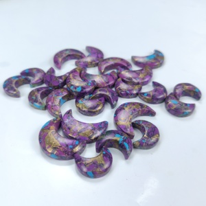 Nouvel arrivage de pierres précieuses calibrées en vrac cabochon turquoise cuivre violet naturel forme de lune pour la fabrication de bijoux-Fournisseur en gros - Product Image 1