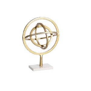 ประติมากรรมสแตนเลสทรงกลมทำจากโลหะขัดเงารูปปลาสำหรับตกแต่งรูปปั้นศิลปะแนวสร้างสรรค์ดีไซน์ทันสมัย - Product Image 1