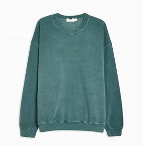 Sudaderas con capucha de cuello redondo sin mangas y hombros caídos de gran tamaño para hombre con logotipo personalizado, sudaderas de poliéster/algodón teñidas lisas para primavera - Product Image 3