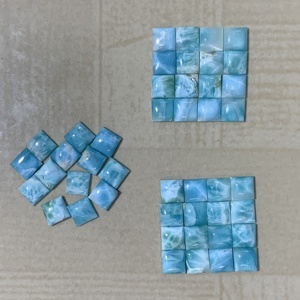 ริดา ครีเอชั่นส์ ลาริมาร์สีน้ำเงินและสีขาวธรรมชาติทรงสี่เหลี่ยมขนาด 12x12 มม. รับรองโดย IGI น้ำหนัก 8-10 กะรัต สำหรับทำเครื่องประดับ - Product Image 6
