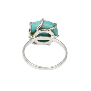 ATGSMPDR Designer 925 Sterling Silver Women's Eternity <b>Ring</b> Natural Arizona <b>Turquoise</b> Prong Set 12mm Vermeil Birthstone Fine - Product Image 6
