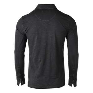 Polo de algodón y poliéster para hombre de nuevo diseño personalizado, Jersey antiarrugas de manga larga de Color sólido, tejido de punto, estilo informal - Product Image 3