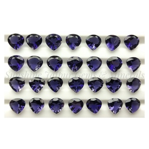 Iolite ธรรมชาติแบบเจียระไนเป็นรูปหัวใจขนาด4มม. อัญมณีทรงหลวมต่อชิ้น - Product Image 2