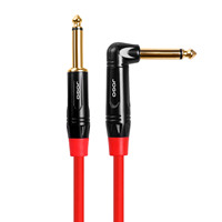 Professional Instrument Cable Guitar for Speaker Bass Keyboard 6.3mm Straight to Right Angle AWG24 Conductor PVC Jacket in Stock